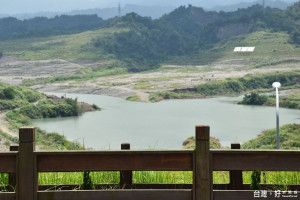 湖山水庫蓄水量逐日增加中，八月可望喝到水庫的供水。（郭春輝攝）