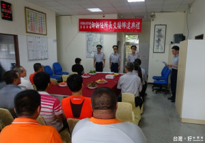 郡坑派出所卸新任所長交接典禮，由分局長廖志明佈達