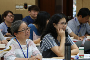 教育部攜手崑山科大辦理數位學伴計畫－夥伴大學帶班老師實地觀摩培訓，全臺含外島的81位教學助理及帶班老師共同參與現場大家認真聆聽分享。