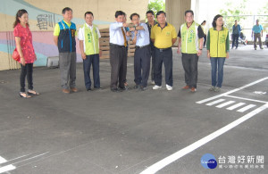 彰化市公所在中彰運動公園新設第二座機車考照練習場市長邱建富等人現勘