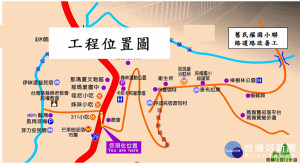 舊民權國小聯絡道路改善工程位置圖。（圖／高雄市政府新工處提供）