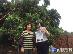太平正妹女警護荔枝。林重鎣攝