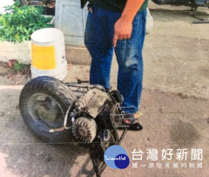 竊賊偷取機車引擎，拿到資源回收場變賣，警方調閱監視器循線查獲李男涉案，順利追回失竊引擎。（記者陳昭宗拍攝）