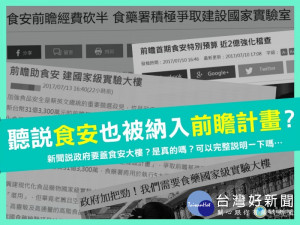 規劃食品安全建設　食藥署提前瞻五計畫