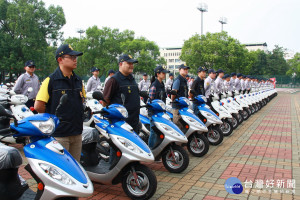 南投警界獲添購196輛警用機車投入維護治安。（記者扶小萍攝）