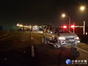 新屋區台66線西向快車道7.6公里處，發生一起車禍造成一死一傷。