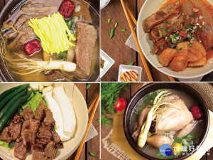 韓品四大招牌-牛肋排定食,泡菜燉肋排,肋排湯與蔘雞湯。