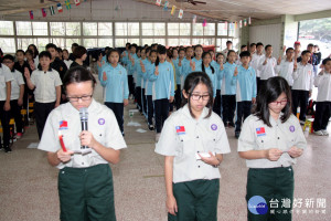 童軍節慶祝大會童軍重溫諾言和規律。（記者許素蘭／攝）