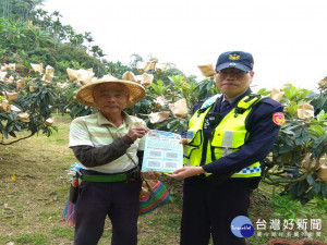 太平警方到枇杷園守護防偷。林重鎣攝