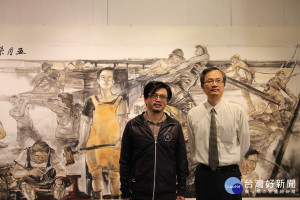「世代語境」陳炳宏老師的水墨人物創作展。圖／記者鄧富珍攝