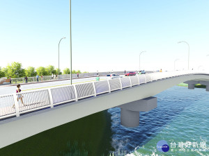 岡山前洲新橋造型模擬圖，4/2起正式亮相。（圖/記者許凱涵攝）