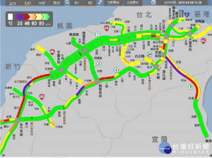 清明連假首日塞爆　國道多路段時速不到20公里（圖／翻攝高公局即時路況）