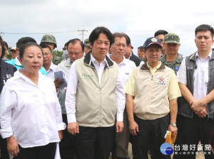 行政院長賴清德今(25)日上午前往嘉義勘災。（圖／嘉義縣政府提供）