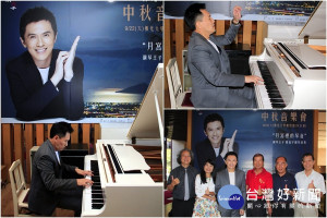 佛光大學中秋音樂會邀請鋼琴王子陳冠宇月下獨奏。（圖／陳木隆攝）