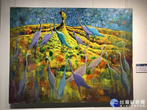 江志正老師創作「七嘴八舌」。