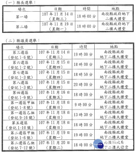 南投縣選舉公辦電視政見發表會14日起。（選委會提供）