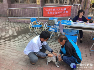 動保處於七股巡迴注射狂犬病疫苗。
