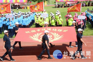 桃園市後備指揮部旗幟進場