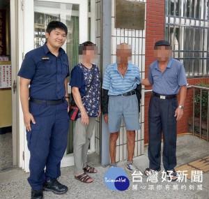 高齡老翁迷途在烈日當中，蔦松所員警熱心照料，並積極協助找尋家人，化解危機。