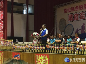 林明溱縣長說農會總幹事非選學候選人，行銷大陸和選舉何干？（記者扶小萍攝）