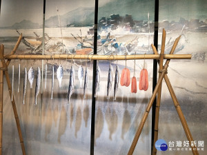 林世輝老師水彩創作「東海岸瓜」。圖／記者鄧富珍攝