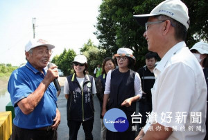立委蘇治芬邀水利署長賴建信等會勘土庫及虎尾水利設施，承諾提撥1.38億元工程經費給雲林鄉親一個安全免於淹水的居住環境。