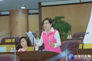 市議員呂淑真在總質詢表示，中大預定地有所動作，對地方發展將是一大利多，不過用途也讓人擔憂是否符合當初設立分校的目的。(圖／桃園市議會提供)