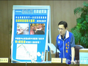 市議員梁為超反映中山東路沿線規畫興建5處社會住宅，但並沒有配套措施。(圖／桃園市議會提供)