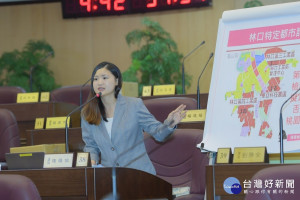 市議員陳雅倫建議，光電廠回饋金擴大分配，可將1500萬分配給沒有分到的里。(圖／桃園市議會提供)