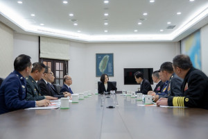 總統蔡英文3日上午在總統府召開「國防軍事會談」（圖／總統府提供）