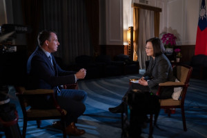 總統蔡英文接受「英國廣播公司」（BBC）專訪（圖／總統府提供）