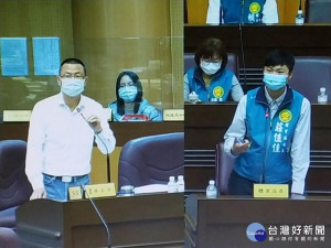▲桃園市議員在議會現場演示洗手舞蹈  。（圖／記者馬虞海攝）