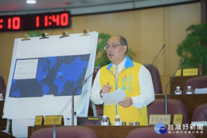 市議員劉勝全關心未來桃園航空城及機場防疫工作，質詢時提出預警，要求防疫超前。（圖／記者馬虞海翻攝／市議會提供）