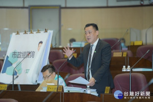 ▲市議員林志強為原住民工作權向市府爭取，希望原住民就業應符合比例原則。（圖／記者馬虞海翻攝／市議會提供）