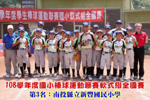南投新豐國小少棒隊獲全國聯賽季軍。（縣體育會提供）