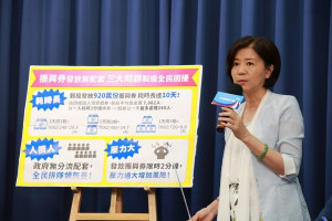 雖然行政院提供多種三倍券領取與綁定選擇，不過對於不少中老年人來說，直接去郵局買三倍券可能是最習慣的方式，也因此屆時可能會衍伸出郵局基層員工壓力過大，以及大排長龍領取振興券的亂象。因此中國國民黨今（12）日召開記者會，除呼籲行政院要有對應措施外，也提出三點建議減輕郵局員工壓力。（圖／國民黨）