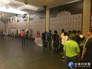民進黨南投縣黨部執委評委改選出席率百分百。（記者扶小萍攝）