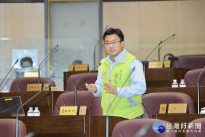 ▲市議員楊家俍質詢建議，義民廟附近特具客家風，可以整合成義民生活圈。（圖／市議會提供）
