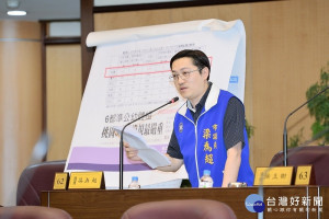▲梁為超議員質詢美瘦肉精豬肉，只有我們政府忽視人民健康。（圖／市議會提供）