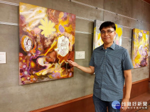 建國科大許世芳副教授「超以象外-抽象創作展，作者許世芳副教授」圖／記者鄧富珍攝