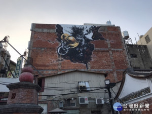 高空彩繪作品「趙元帥（玄壇真君）」圖／彰化縣政府綠經處提供