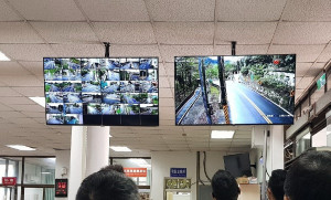 集集鎮重要路口都設有智慧型監視器。（記者吳素珍攝）