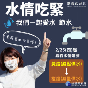 嘉義市長黃敏惠呼籲大家一起節約用水／嘉義市府提供