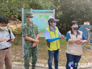 為加速日月潭清淤行政院中部聯合服務中心執行長蔡培慧與相關單位現勘。