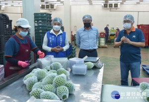 縣長張麗善、農業處長吳芳銘前往了解包裝場運作的流程及防疫作為，確保雲林蔬果「零污染」，為全國民眾食安把關。