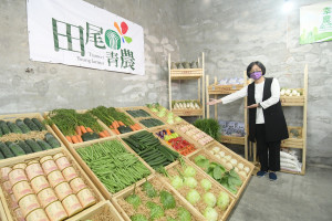 田尾植物市集活動，縣長王惠美推薦青農產品。