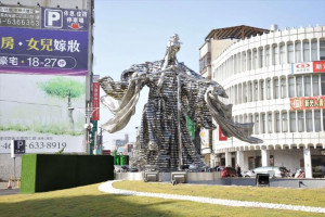 6米高「素還真」成虎尾新地標，不鏽鋼打造象徵金鋼不壞/李光揚翻攝