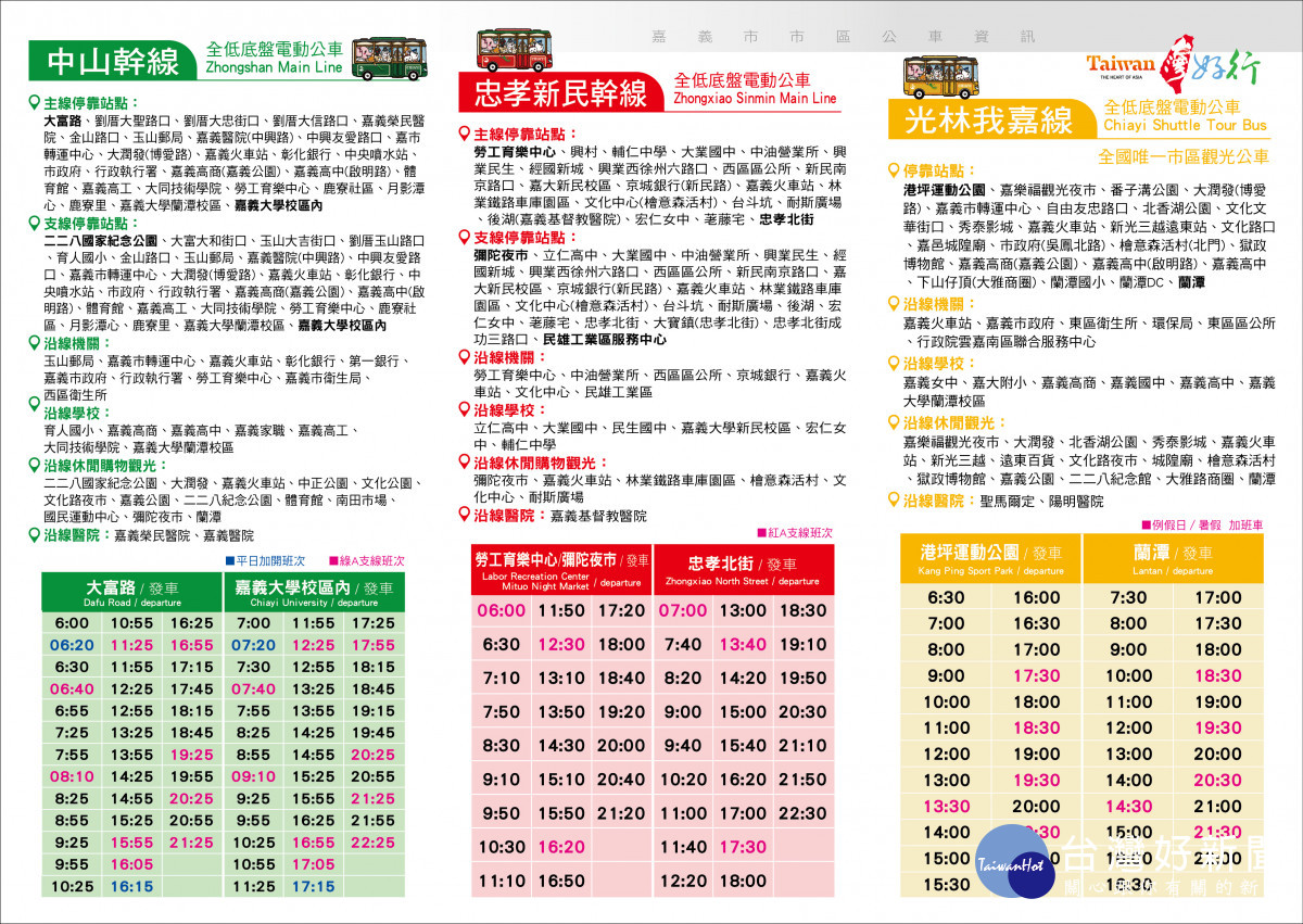嘉義市市區公車資訊／嘉義市府提供