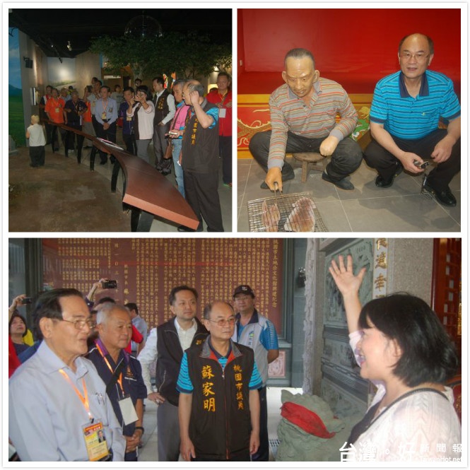 馬國參訪團一行,由桃園土地公文化館專業人員導覽,分別參觀了二、三樓的展出。