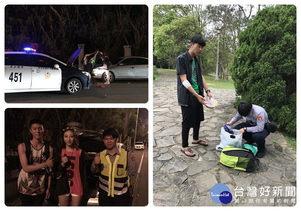 遊客隨身物品藏在牧場樹下忘記攜帶,幼獅所長撥空載他到場內尋回失物。